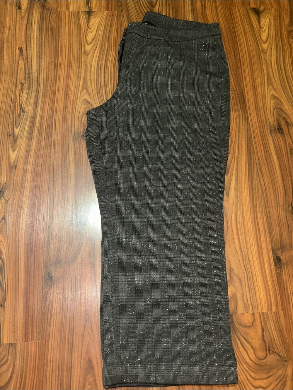 Lane Bryant Dark Charcoal Plaid Trousers